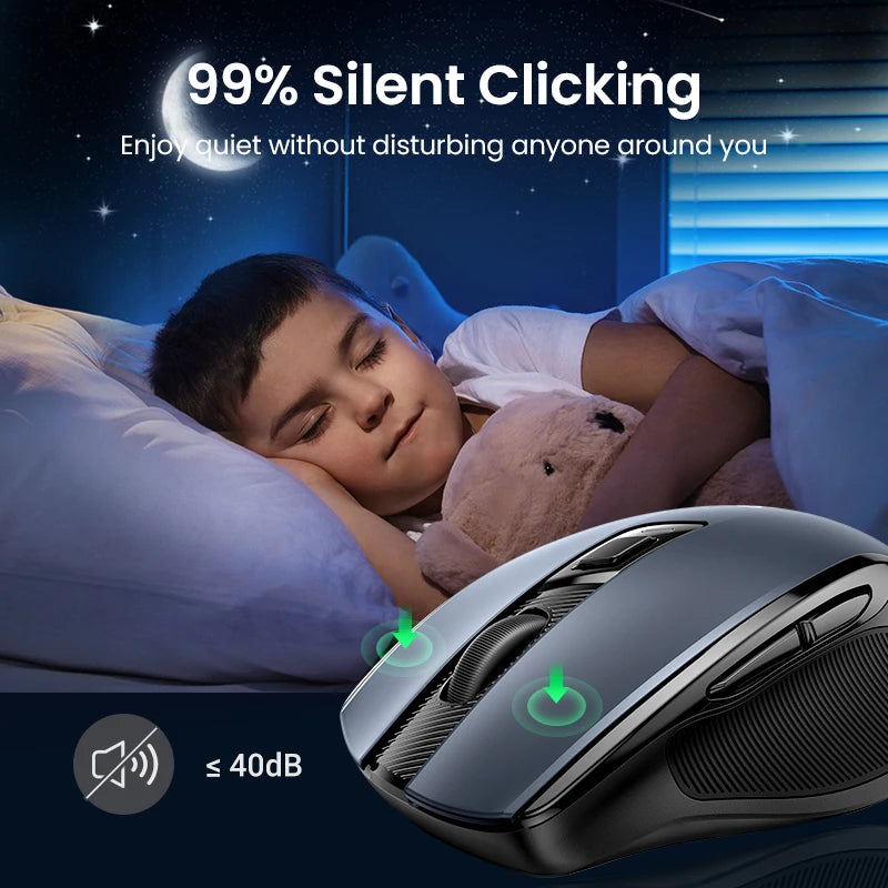 Mouse Inalambrico UGREEN, Bluetooth 5.0, Ergonomico, 4000DPI, Silencioso