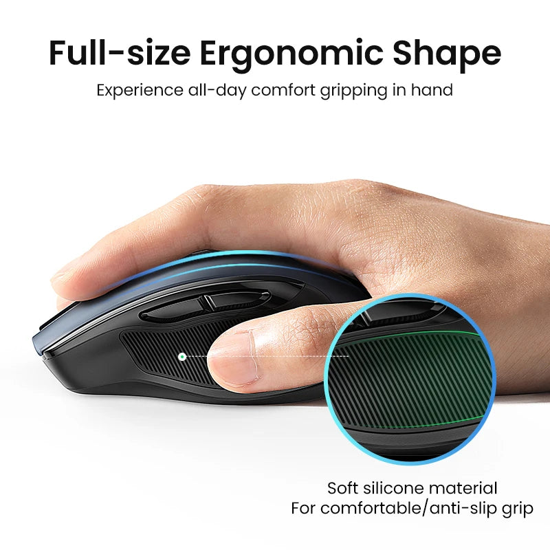 Mouse Inalambrico UGREEN, Bluetooth 5.0, Ergonomico, 4000DPI, Silencioso
