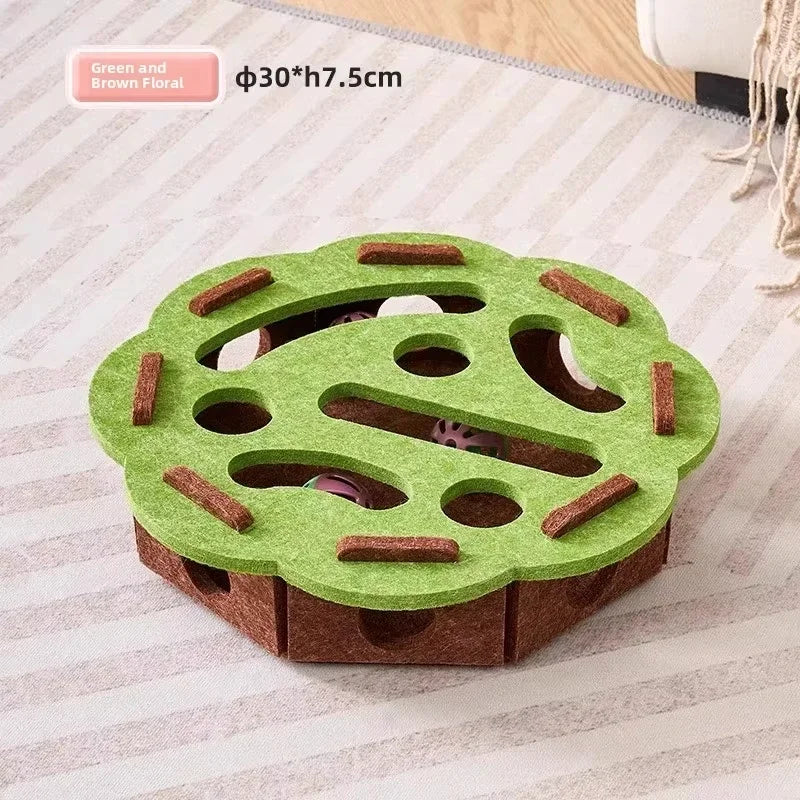 Juguete Rompecabezas de Fieltro para Gatos, con Pelota