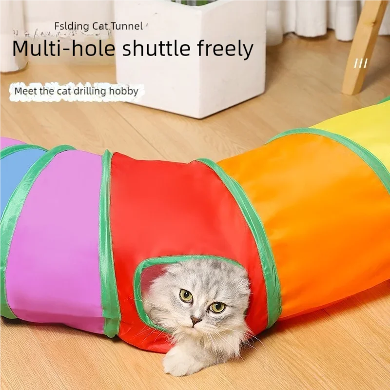 Tunel Plegable para Gatos, Juguete Interactivo Anti-Aburrimiento