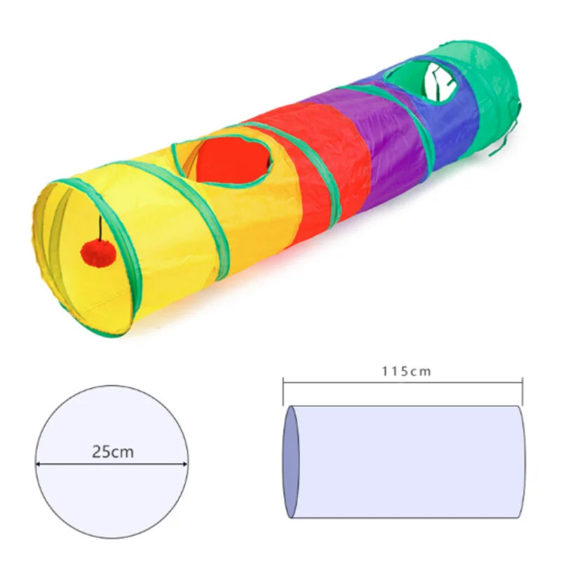 Tunel Plegable para Gatos, Juguete Interactivo Anti-Aburrimiento