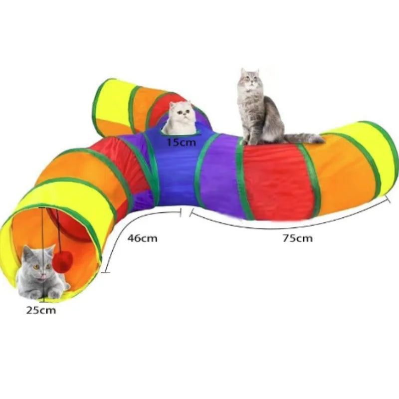 Tunel Plegable para Gatos, Juguete Interactivo Anti-Aburrimiento