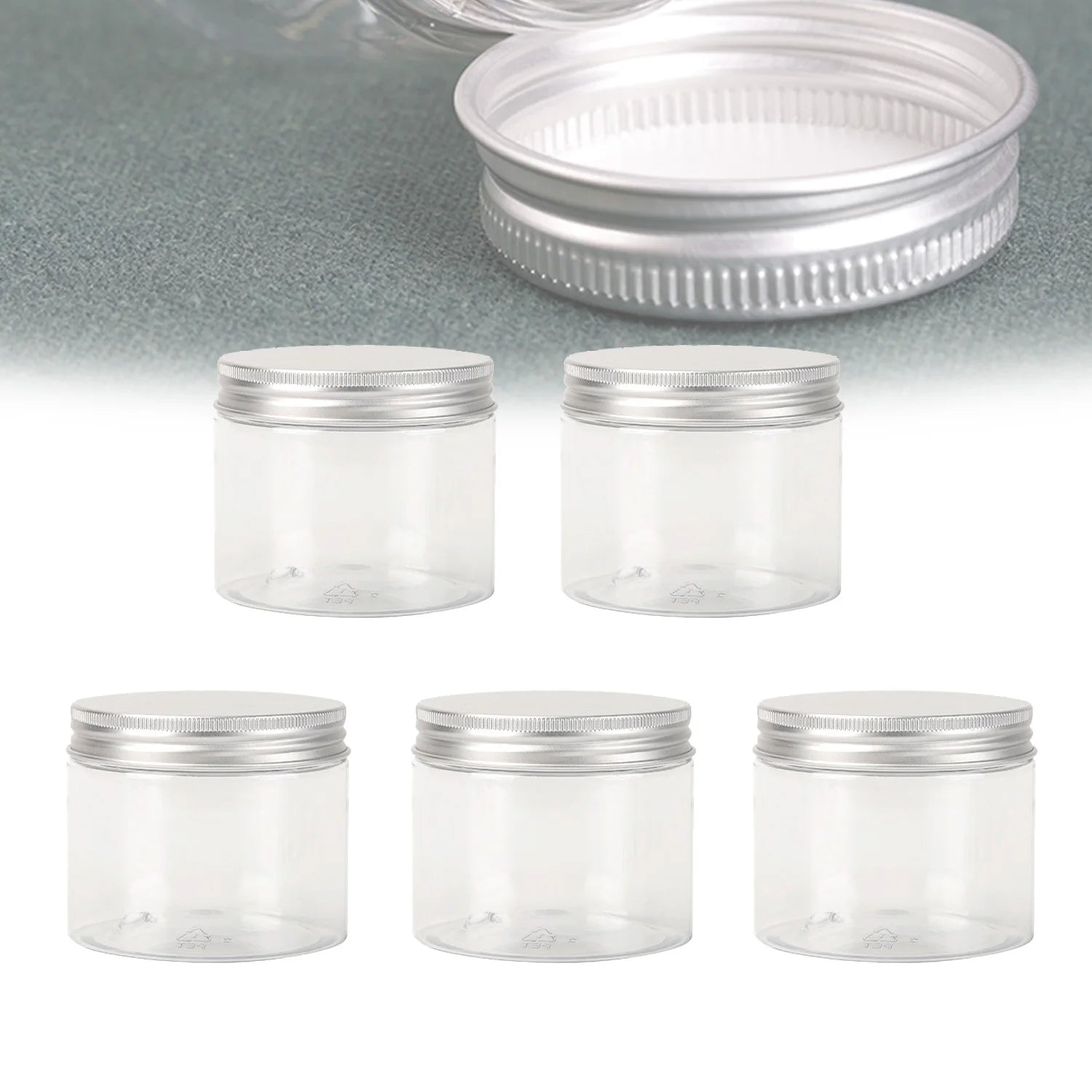 Frascos de Almacenamiento con Tapa de Aluminio, Transparentes, para Viaje y Cosmeticos, 1-10 Piezas