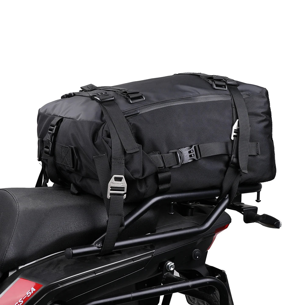 Bolsa Trasera para Motocicleta Rhinowalk 10/20/30L, Impermeable y Multifuncional, Instalación Universal