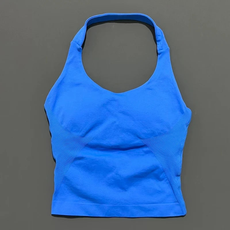 Top Deportivo Halter Sin Espalda para Mujer