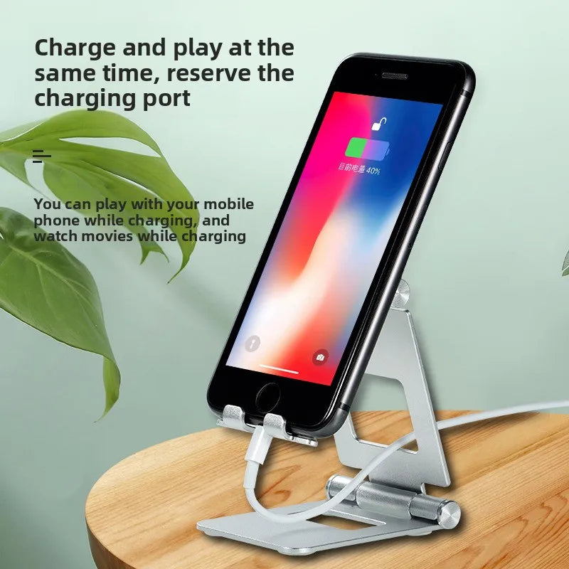 Soporte Plegable de Metal para Celular y Tablet, Ajustable, para Escritorio