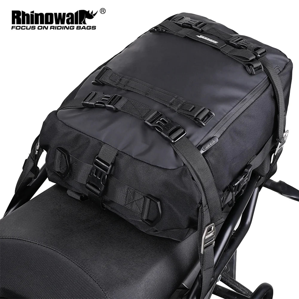 Bolsa Trasera para Motocicleta Rhinowalk 10/20/30L, Impermeable y Multifuncional, Instalación Universal
