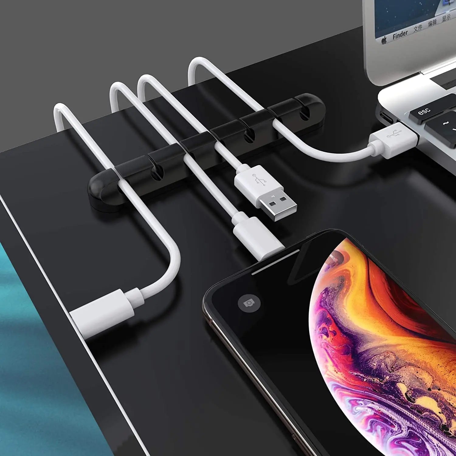 Organizador de Cables de Silicon, Clips para Escritorio, Sujeta Cables de Mouse y Audifonos