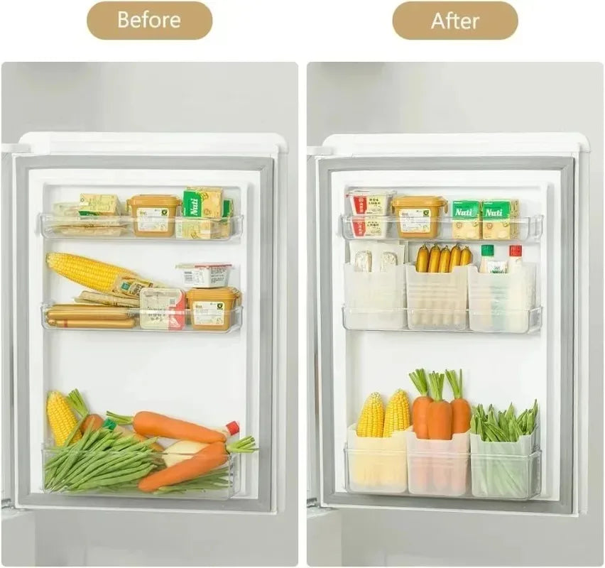 Cajas Organizadoras para Refrigerador, Transparentes, para Frutas y Verduras, 1-5 Piezas