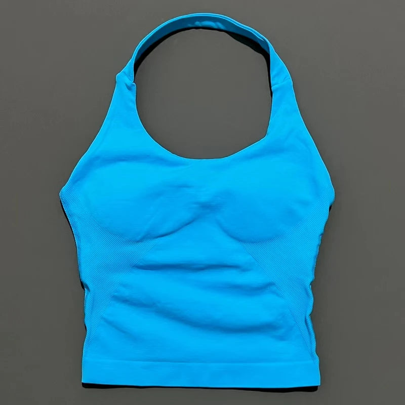 Top Deportivo Halter Sin Espalda para Mujer