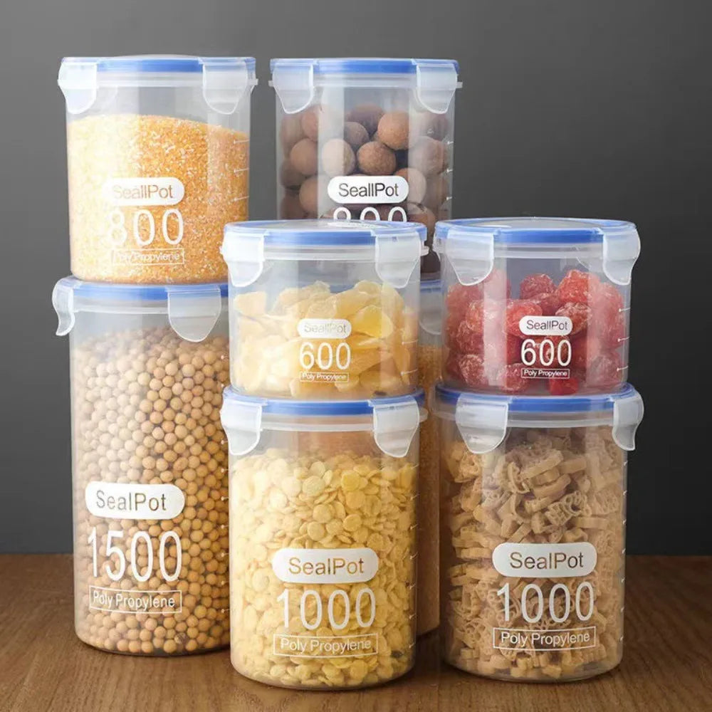 Recipientes Sellados para Cocina, Transparentes, Gran Capacidad, con Escala Medidora