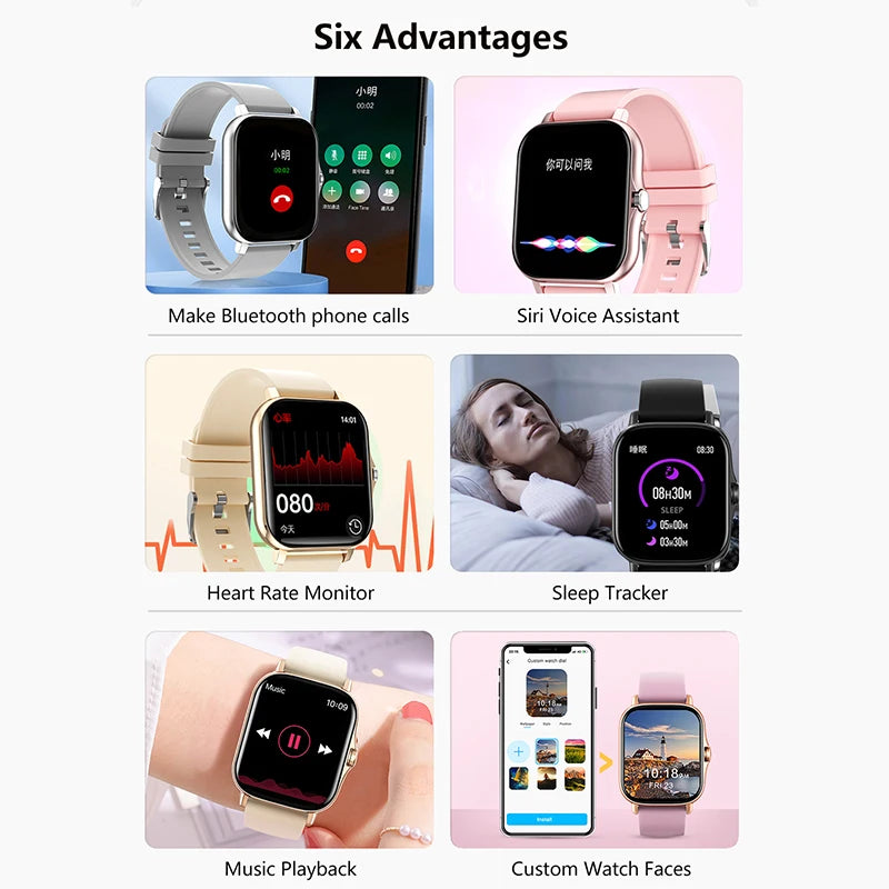 Reloj Inteligente Deportivo 1.83'' – Monitor de Salud, Resistente al Agua, Llamadas Bluetooth, Compatible con iOS y Android