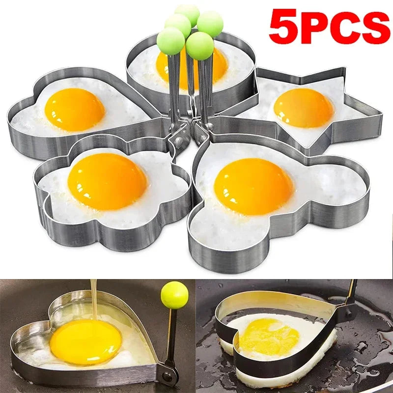 Molde para Huevo Frito en Forma de Corazon, Acero Inoxidable, para Panqueques y Desayuno