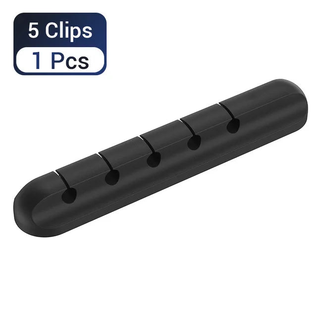 Organizador de Cables de Silicon, Clips para Escritorio, Sujeta Cables de Mouse y Audifonos