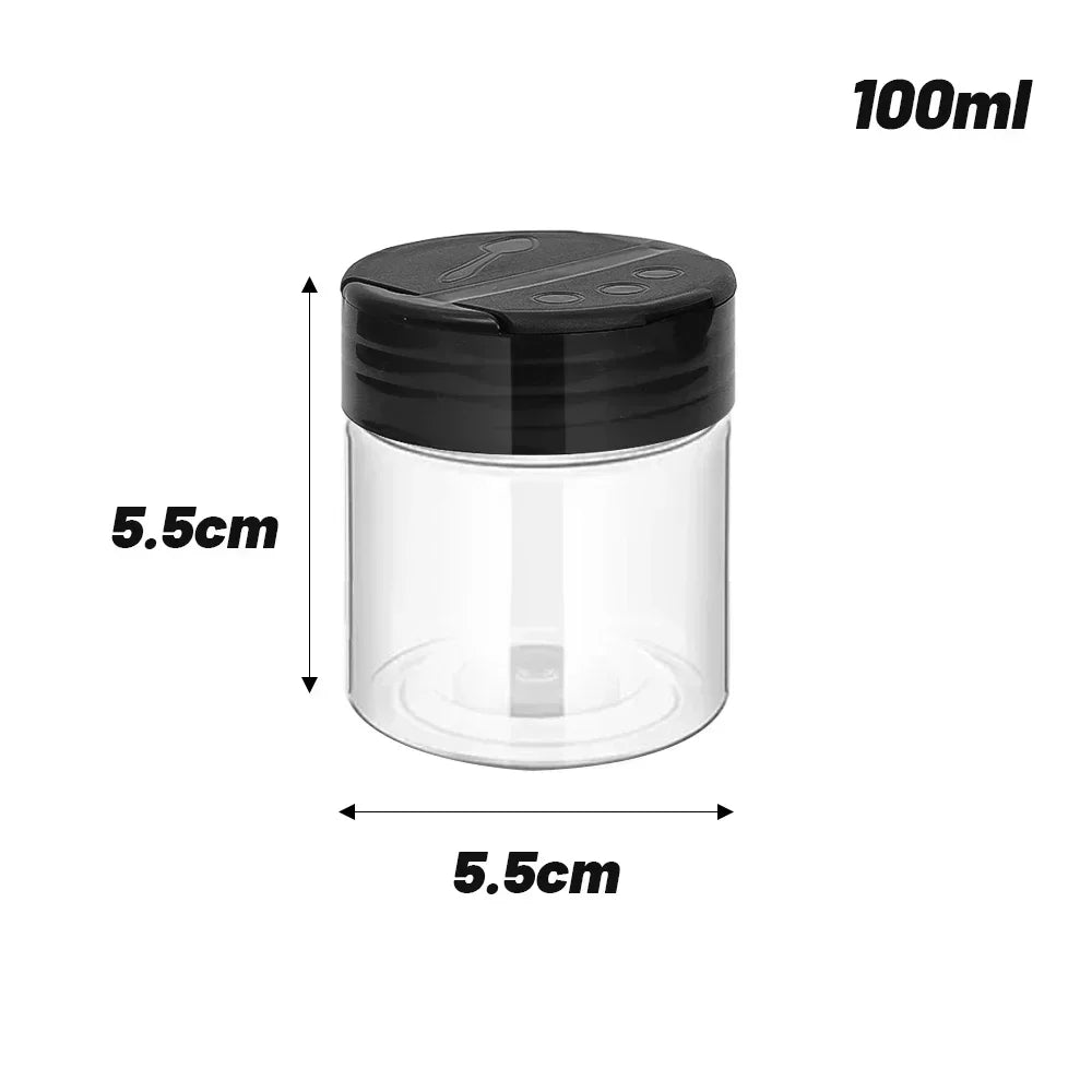 Frascos de Especias de Plastico con Tapa Dosificadora, Transparentes, 1-12 Piezas