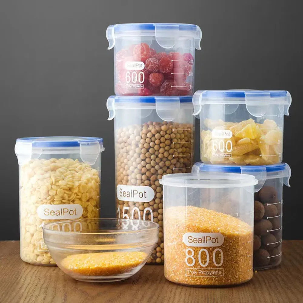 Recipientes Sellados para Cocina, Transparentes, Gran Capacidad, con Escala Medidora