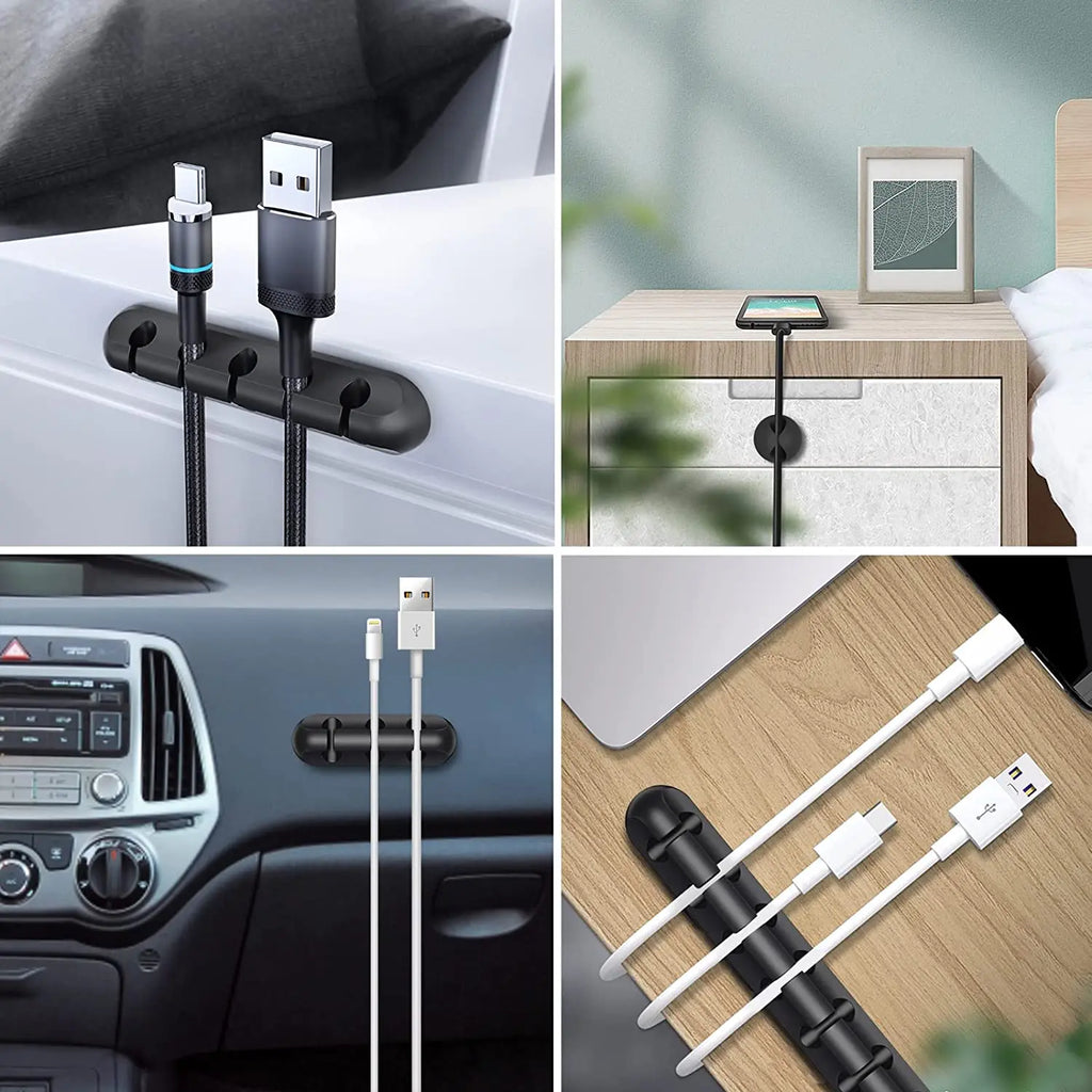 Organizador de Cables de Silicon, Clips para Escritorio, Sujeta Cables de Mouse y Audifonos