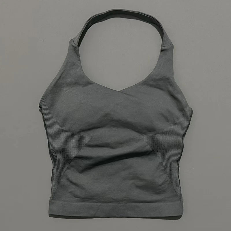 Top Deportivo Halter Sin Espalda para Mujer