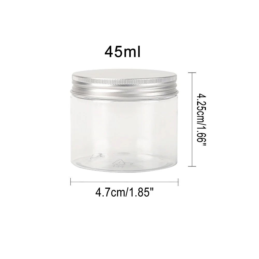 Frascos de Almacenamiento con Tapa de Aluminio, Transparentes, para Viaje y Cosmeticos, 1-10 Piezas