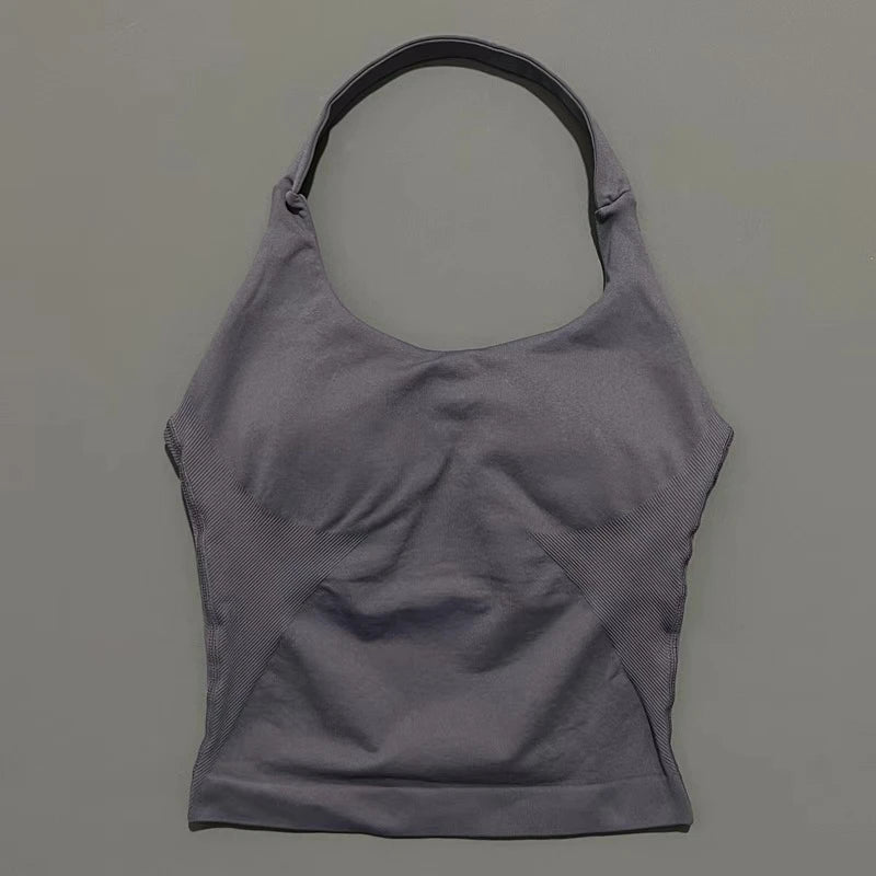 Top Deportivo Halter Sin Espalda para Mujer