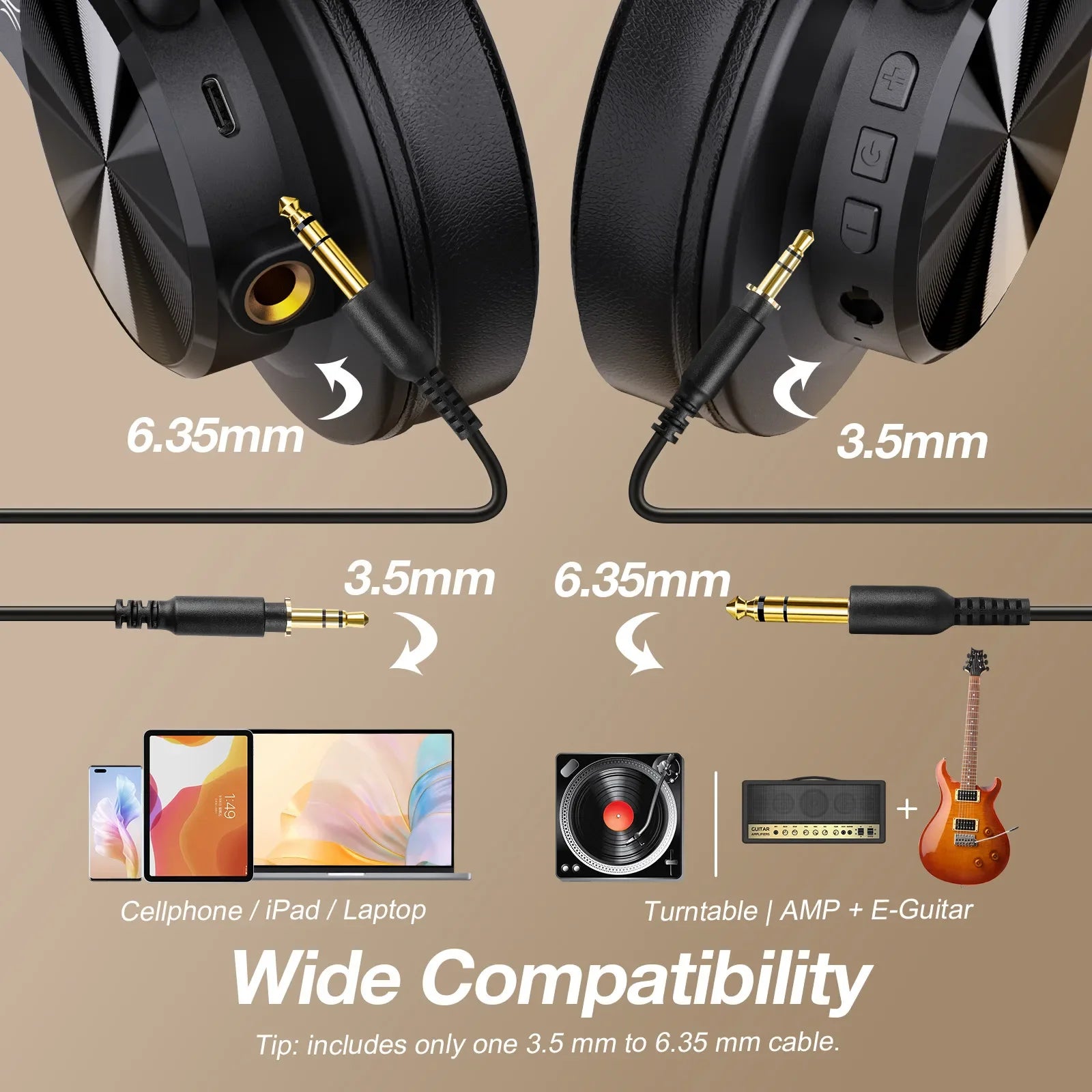 Audifonos Oneodio Fusion A70, Bluetooth e Inalambricos, Audio Hi-Res, 72 Horas de Bateria