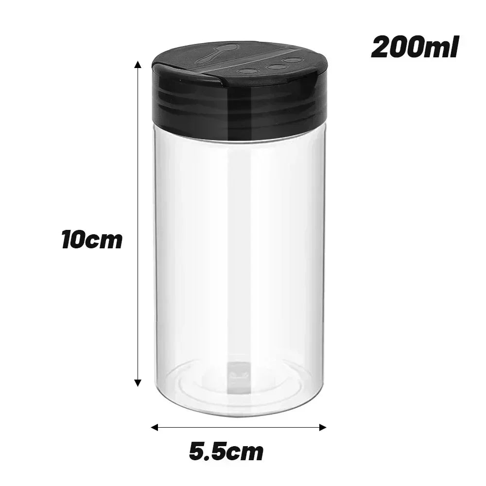 Frascos de Especias de Plastico con Tapa Dosificadora, Transparentes, 1-12 Piezas