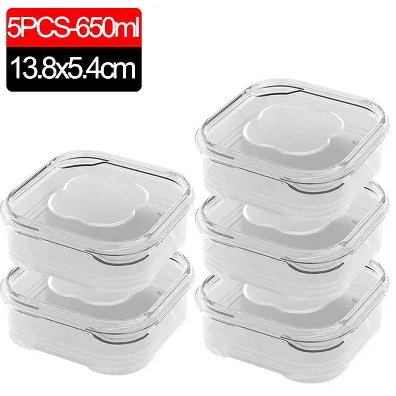 Cajas Selladas para Conservar Alimentos, Transparentes, para Refrigerador, 1-10 Piezas
