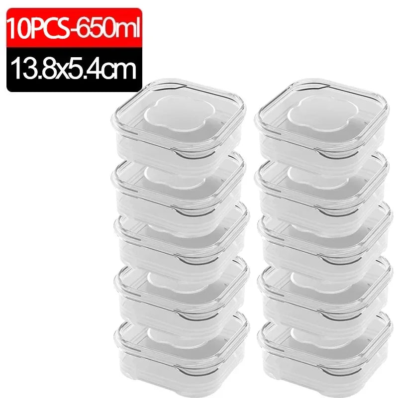 Cajas Selladas para Conservar Alimentos, Transparentes, para Refrigerador, 1-10 Piezas