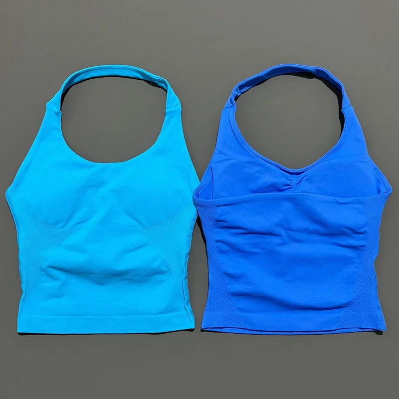 Top Deportivo Halter Sin Espalda para Mujer