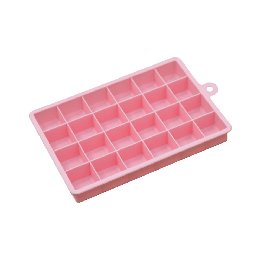 Molde de Silicon para Hielo, 15/24 Cubos con Tapa, para Cocteles y Bebidas Frias