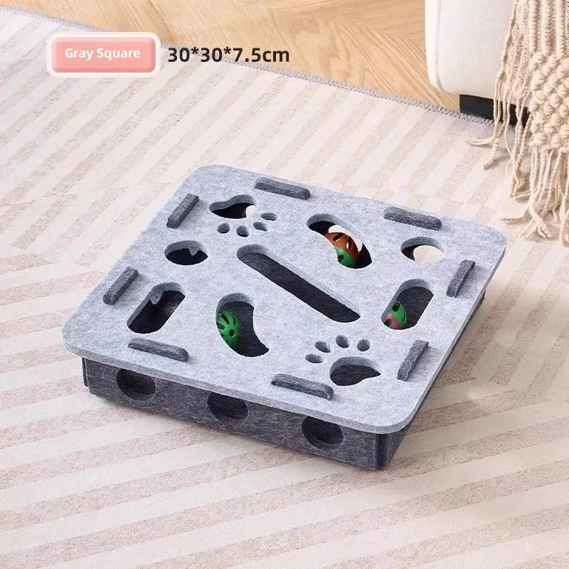 Juguete Rompecabezas de Fieltro para Gatos, con Pelota