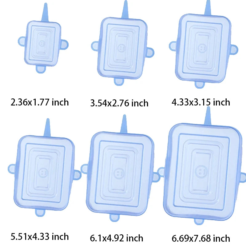 Tapas de Silicon Elasticas para Microondas, 6 Piezas, Cubre Platos y Tazones Reutilizables