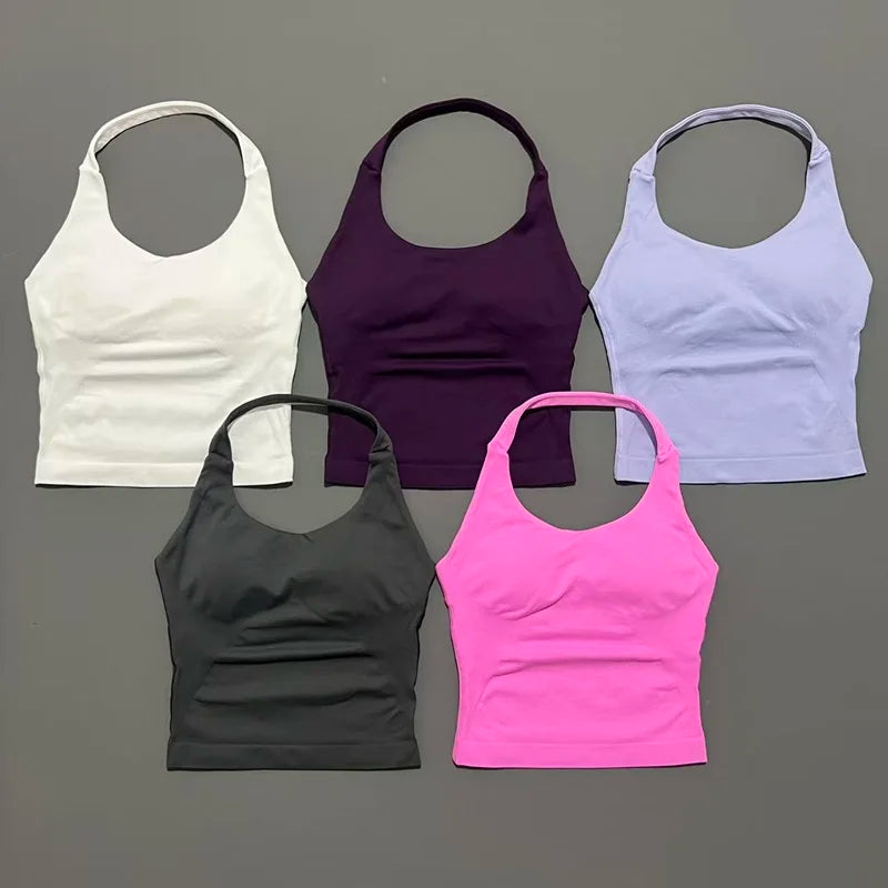 Top Deportivo Halter Sin Espalda para Mujer