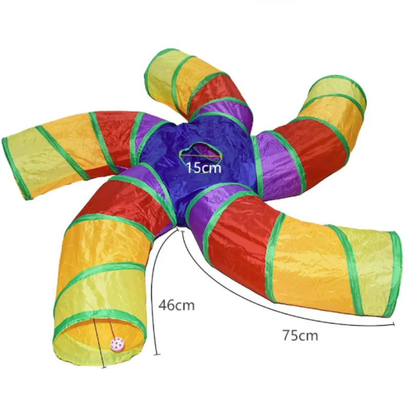 Tunel Plegable para Gatos, Juguete Interactivo Anti-Aburrimiento