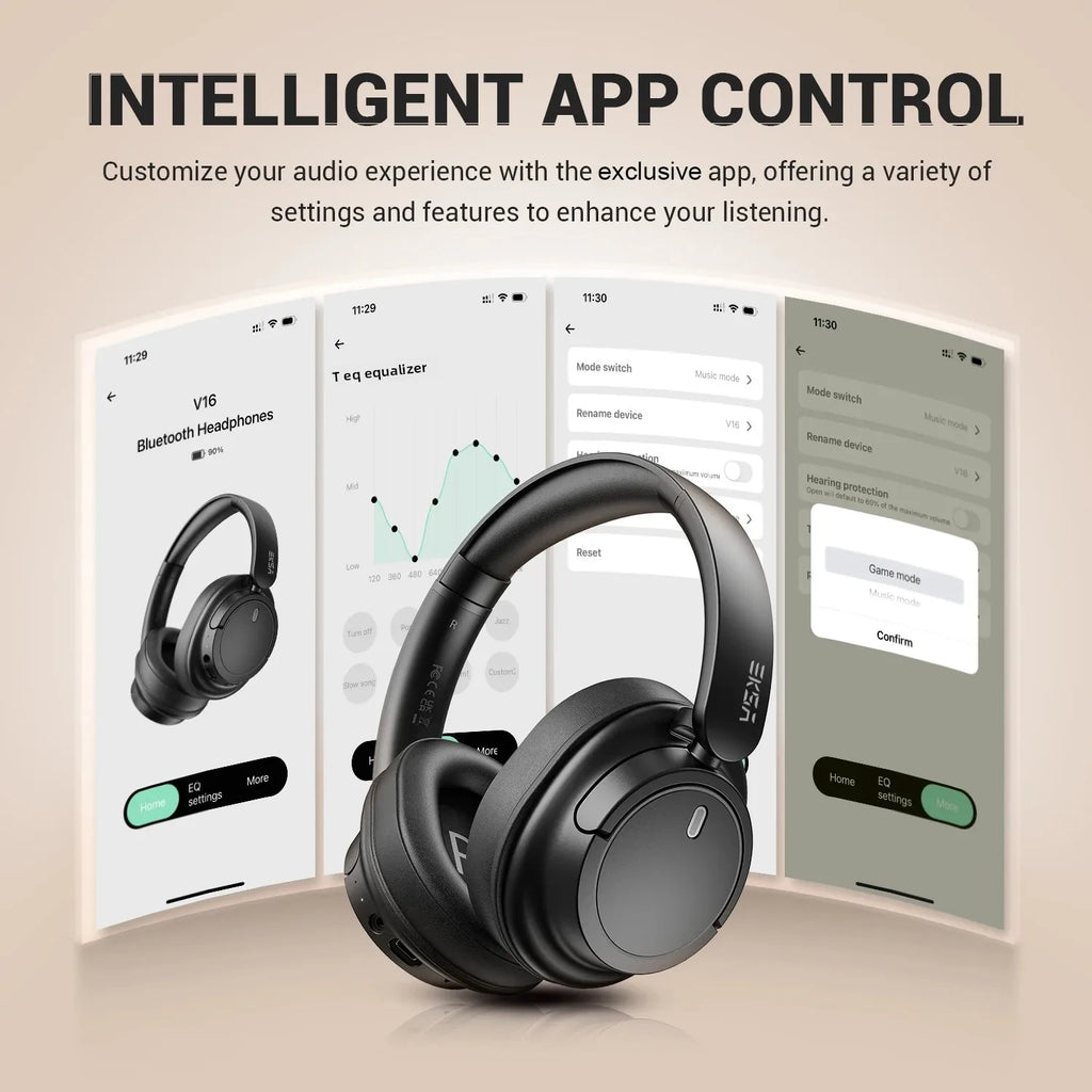 Audifonos Oneodio EKSA V16, Bluetooth 5.3, Modo Bass/Pop, Hi-Res, 90 Horas de Bateria