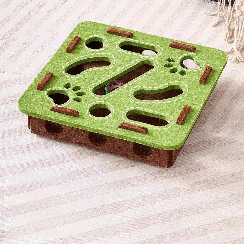 Juguete Rompecabezas de Fieltro para Gatos, con Pelota
