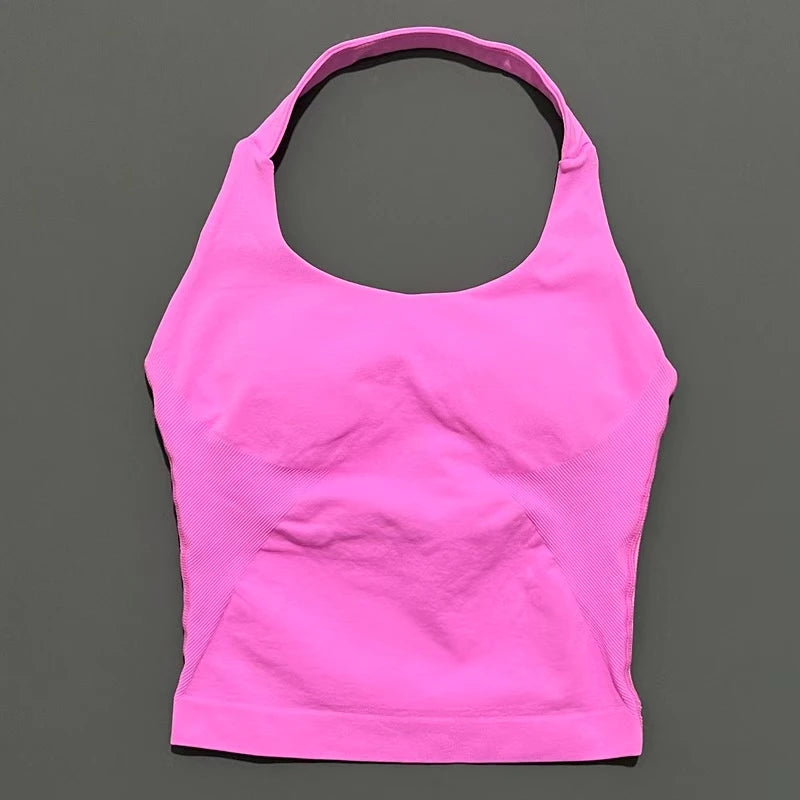 Top Deportivo Halter Sin Espalda para Mujer