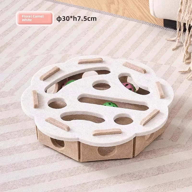 Juguete Rompecabezas de Fieltro para Gatos, con Pelota
