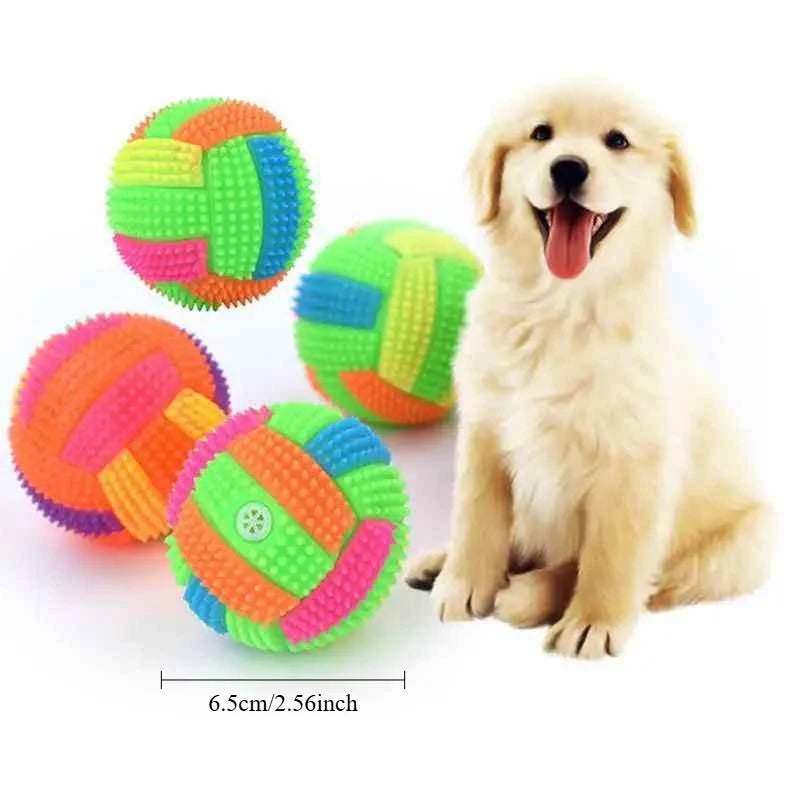 Pelota Rebotante Luminosa con Silbido para Perros