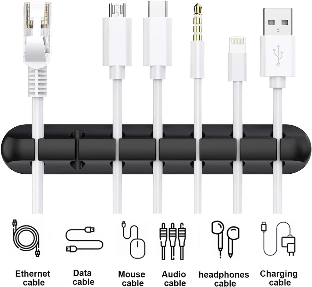 Organizador de Cables de Silicon, Clips para Escritorio, Sujeta Cables de Mouse y Audifonos