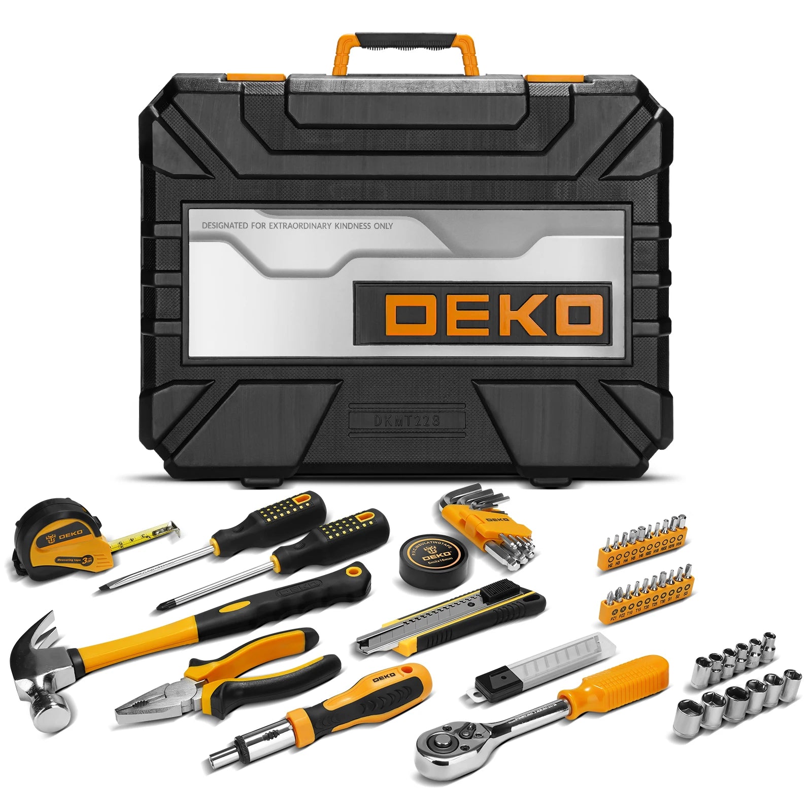 Kit de Herramientas DEKO 228 Piezas con Caja de Almacenamiento