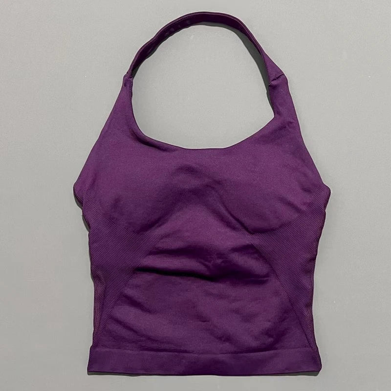 Top Deportivo Halter Sin Espalda para Mujer