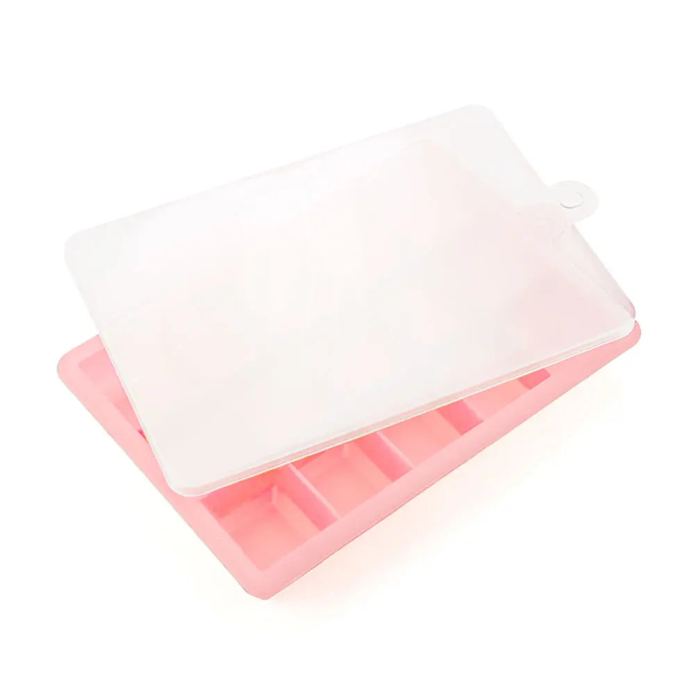 Molde de Silicon para Hielo, 15/24 Cubos con Tapa, para Cocteles y Bebidas Frias