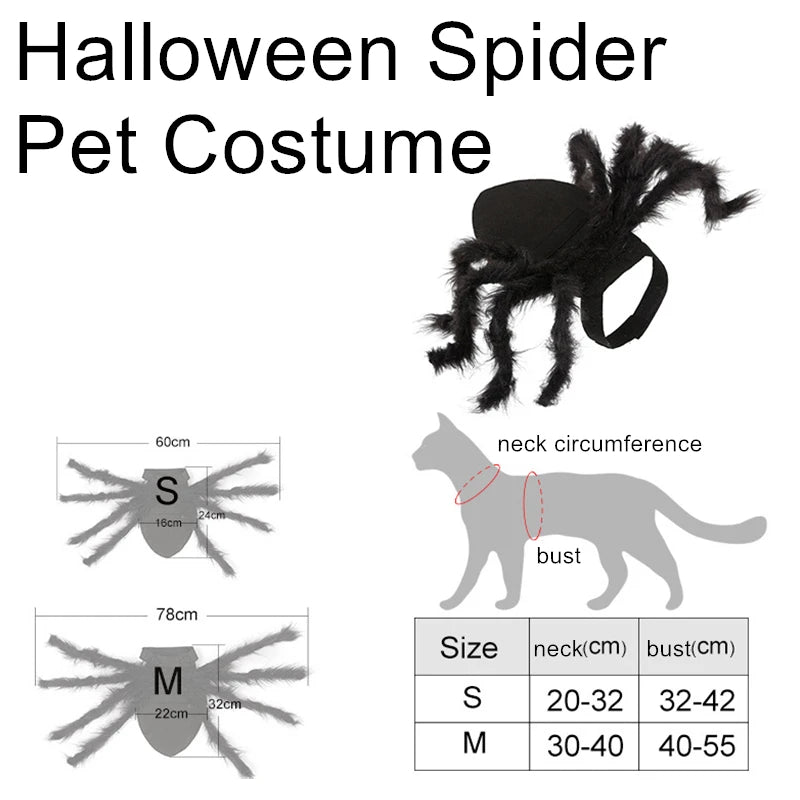 Disfraz de Arana para Perros y Gatos, Traje de Halloween