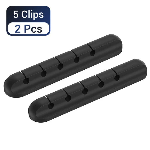 Organizador de Cables de Silicon, Clips para Escritorio, Sujeta Cables de Mouse y Audifonos