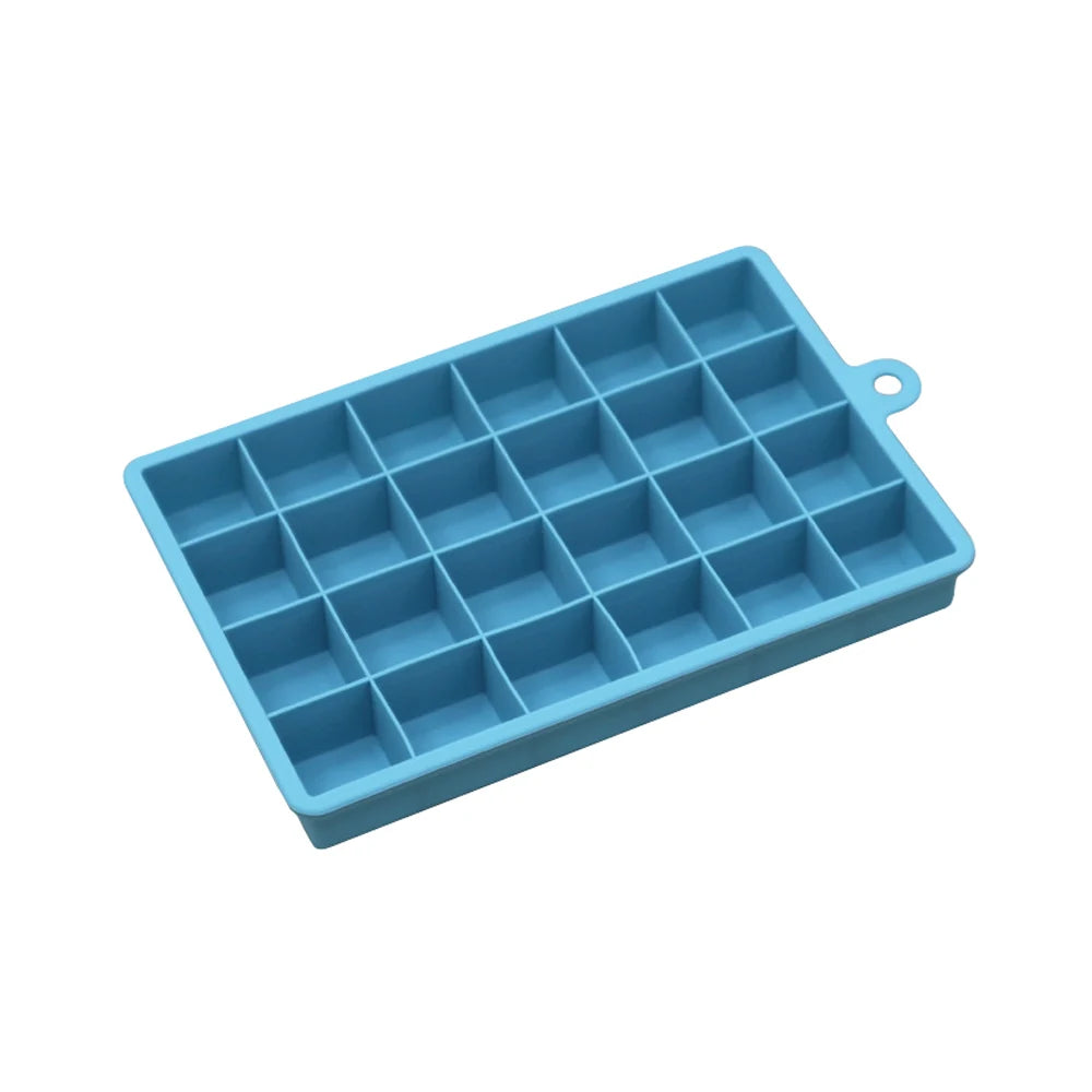Molde de Silicon para Hielo, 15/24 Cubos con Tapa, para Cocteles y Bebidas Frias