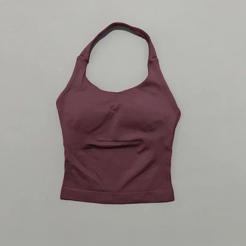 Top Deportivo Halter Sin Espalda para Mujer