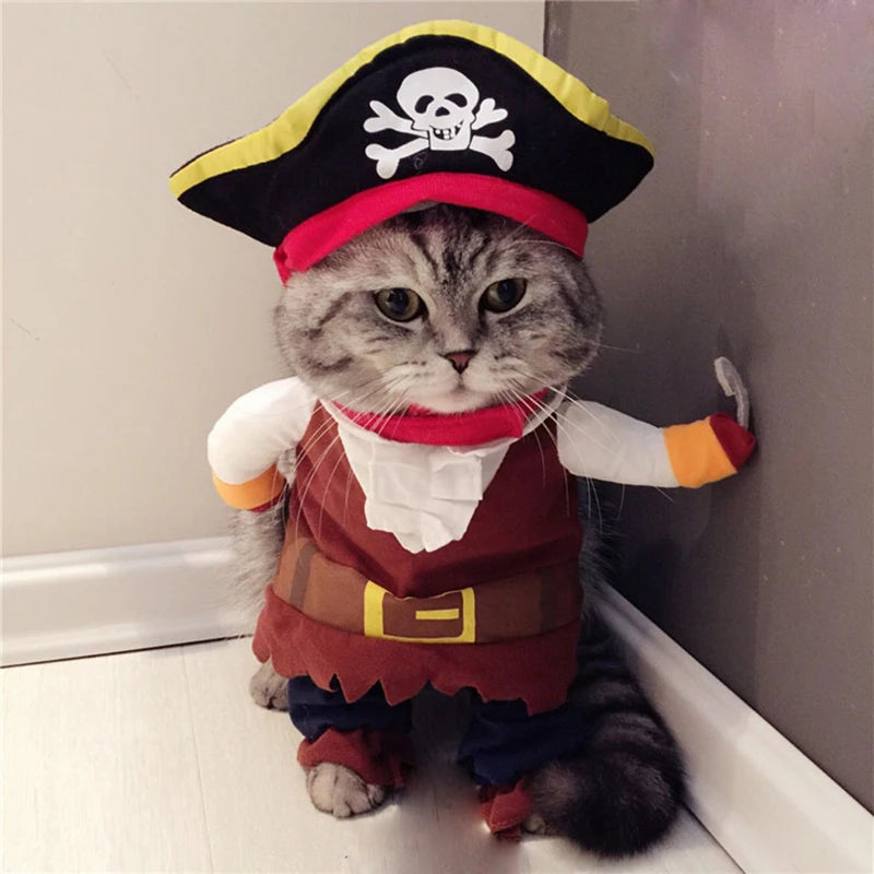 Disfraz de Pirata para Gatos, Traje Completo con Sombrero