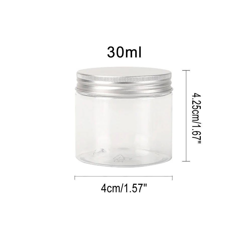 Frascos de Almacenamiento con Tapa de Aluminio, Transparentes, para Viaje y Cosmeticos, 1-10 Piezas