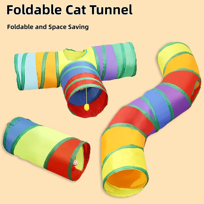 Tunel Plegable para Gatos, Juguete Interactivo Anti-Aburrimiento